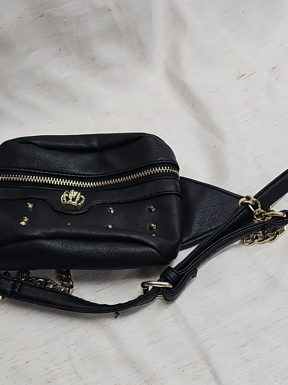 Black Women’s Crossbody Bag with Gold Accent - Picture 1 of 7